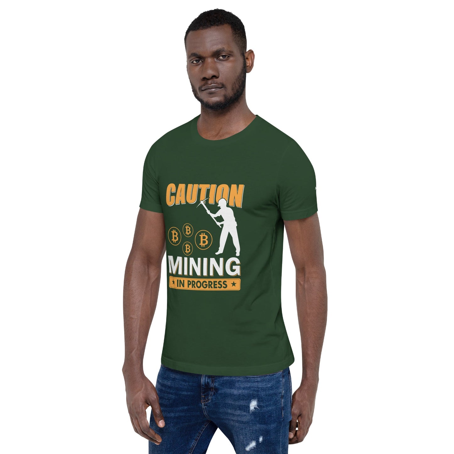 Caution Bitcoin Mining in Progress - Unisex t-shirt by DarkByteGear