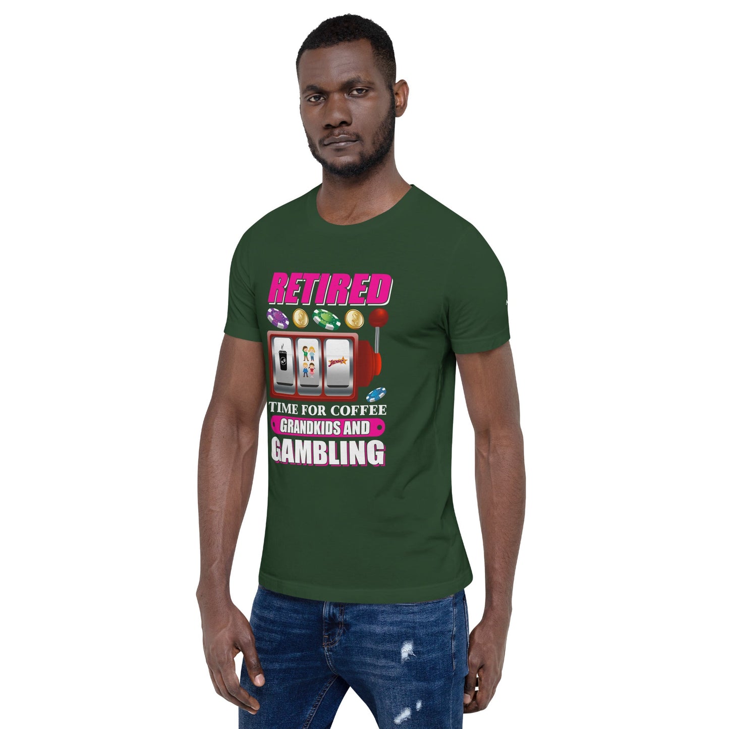 Retired: Time for Coffee, Grandkids and Gambling - Unisex t-shirt by DarkByteGear