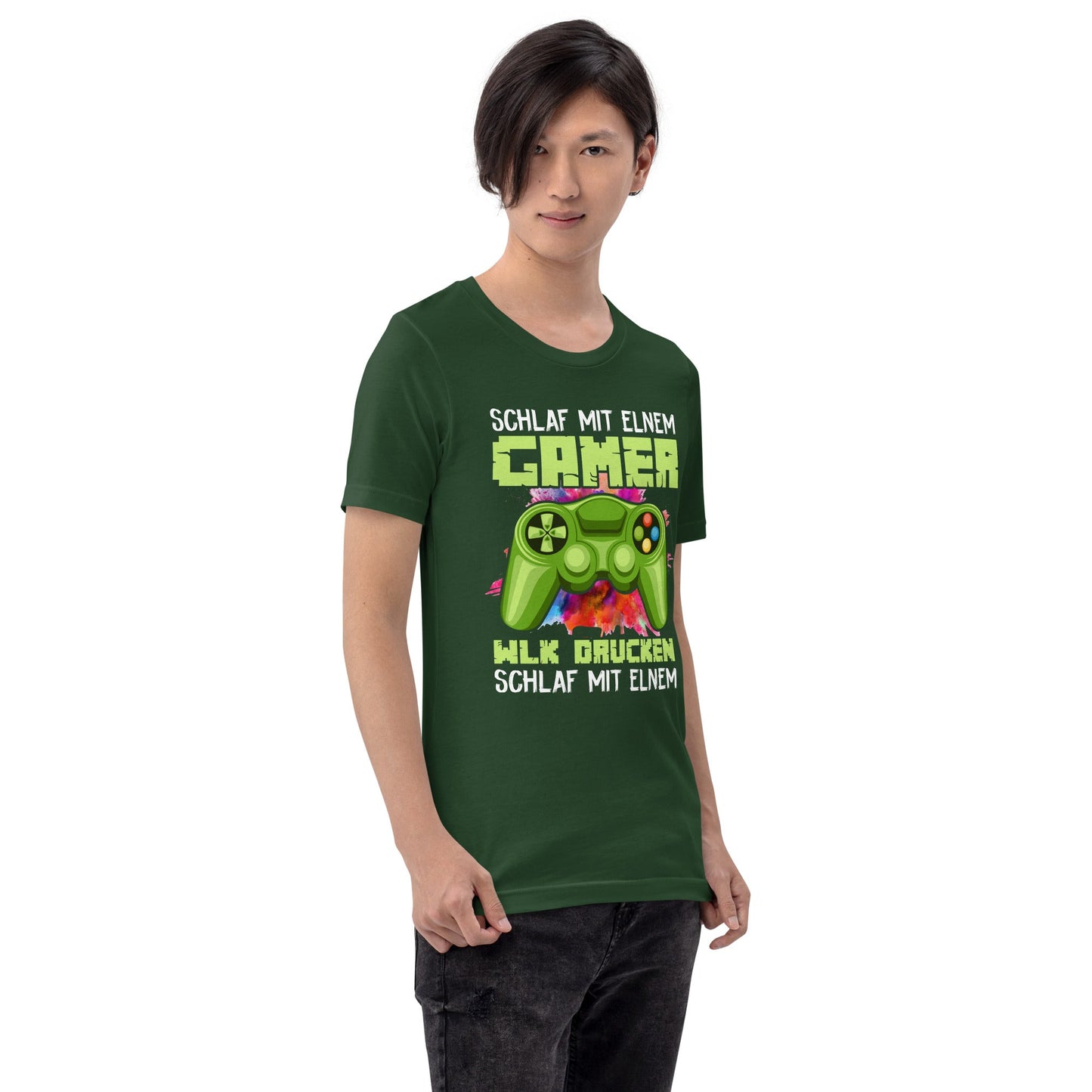 Schlaf Mit Elnem Gamer Drucken - Unisex t-shirt by DarkByteGear
