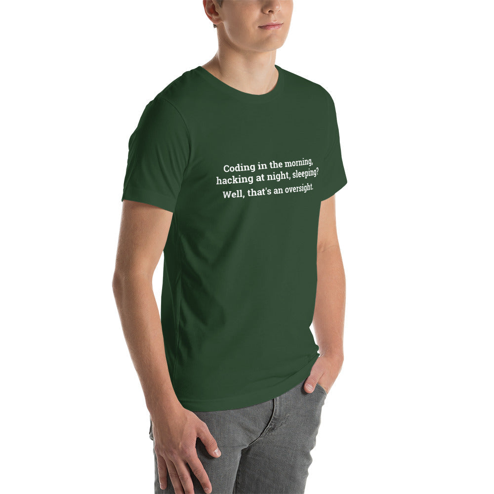 Coding in the morning, hacking at night - Unisex t-shirt by DarkByteGear