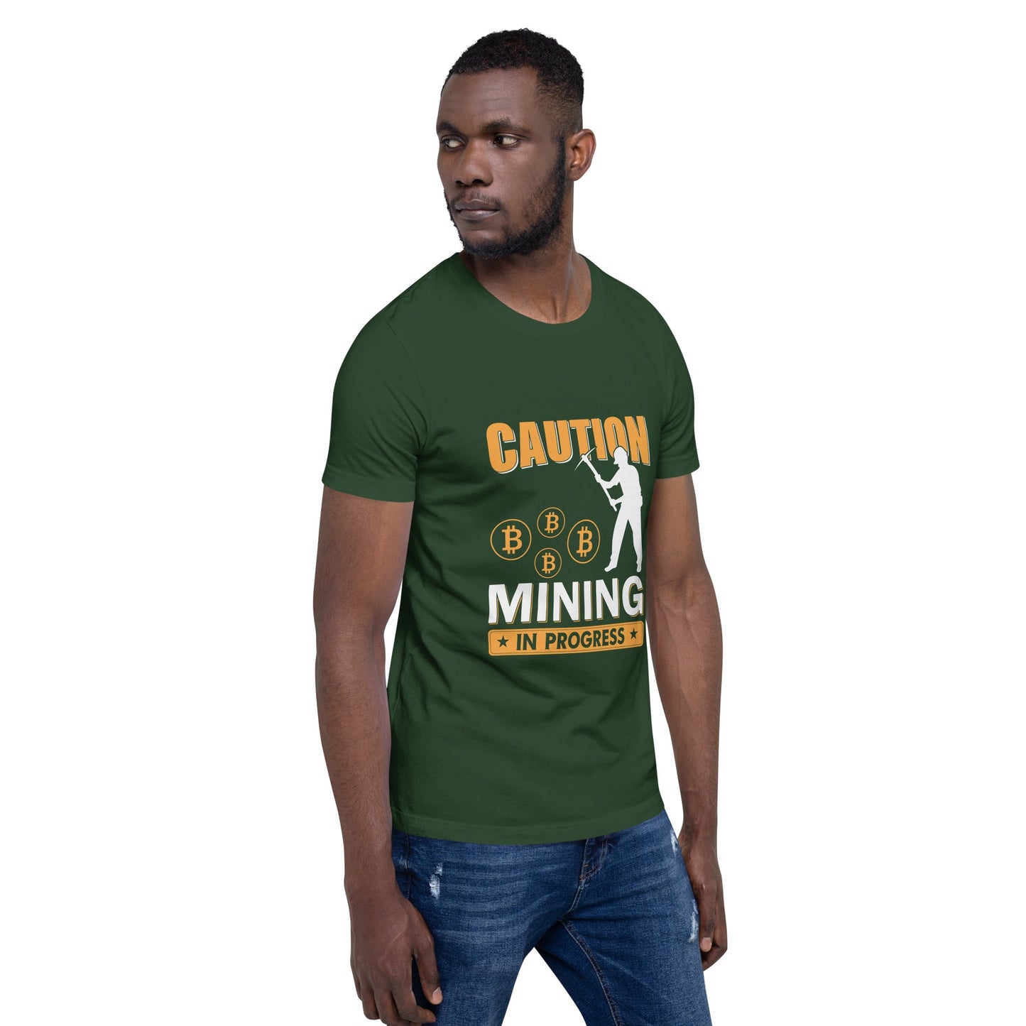 Caution Bitcoin Mining in Progress - Unisex t-shirt by DarkByteGear