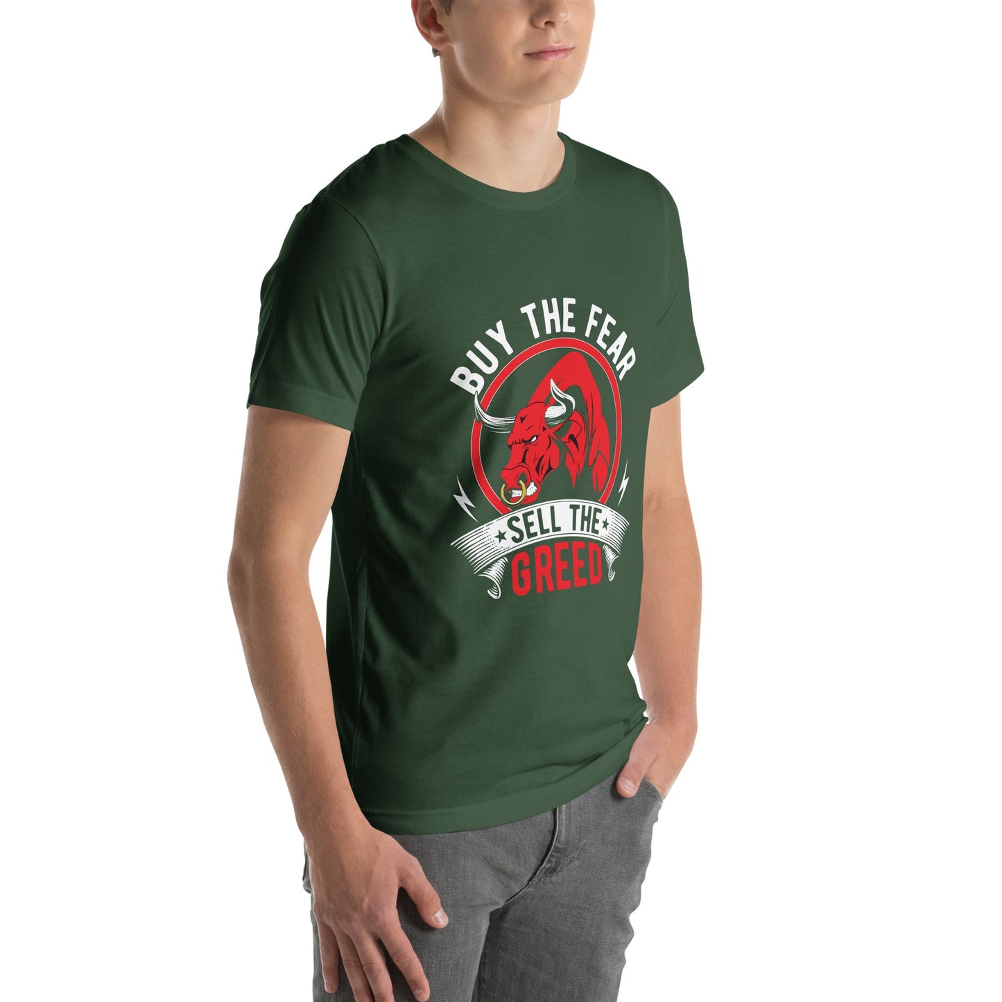 Buy the Fear; Sell the Greed - Unisex t-shirt by DarkByteGear