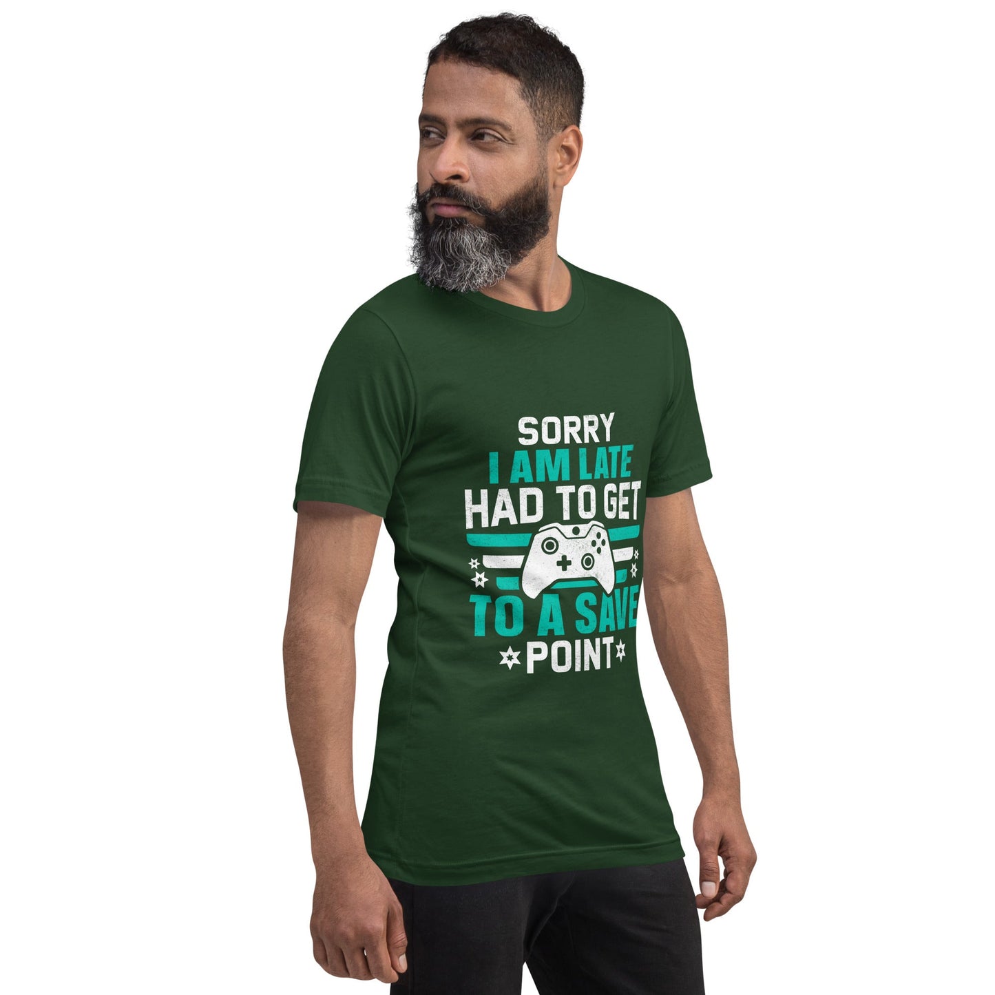 Sorry I am late, I Have to Get to a Save Point ( RK ) - Unisex t-shirt by DarkByteGear