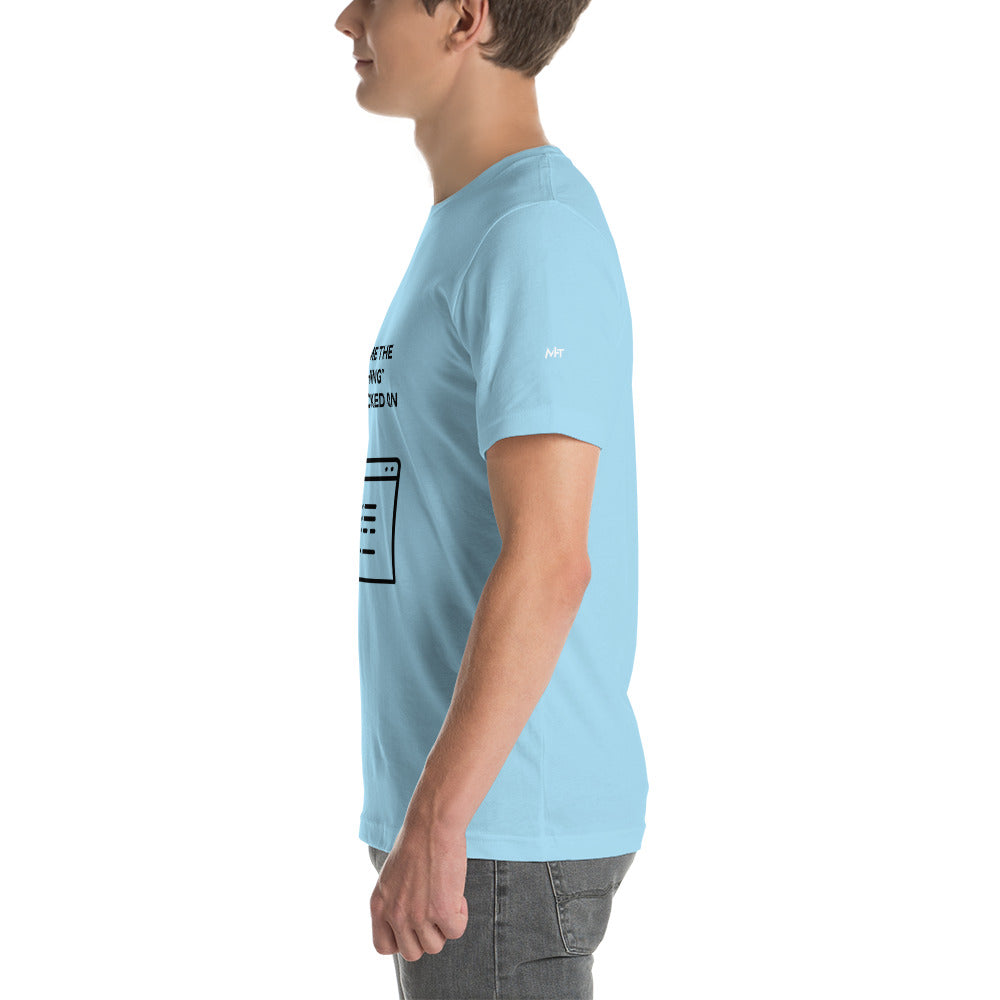 Show me the Nothing you Clicked on in Dark Text - Unisex t-shirt by DarkByteGear
