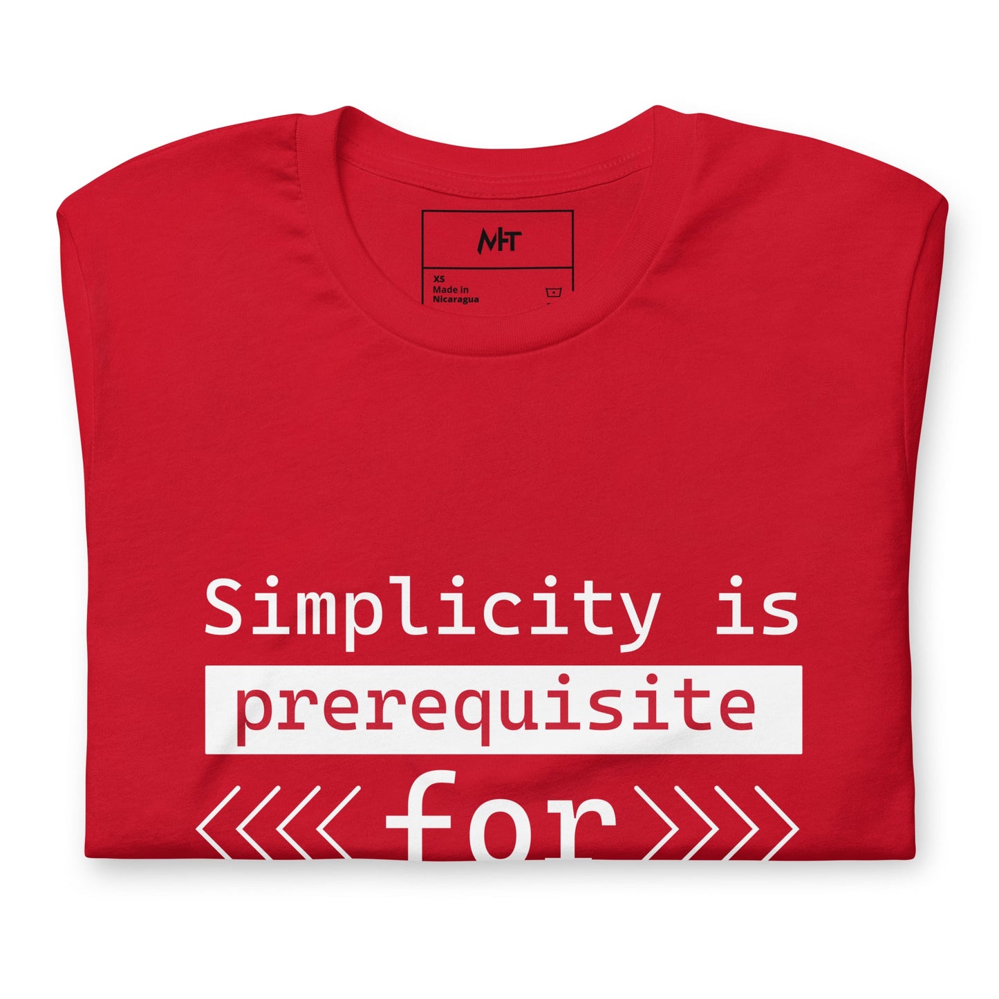 Simplicity is the prerequisite for reliability - Unisex t-shirt by DarkByteGear
