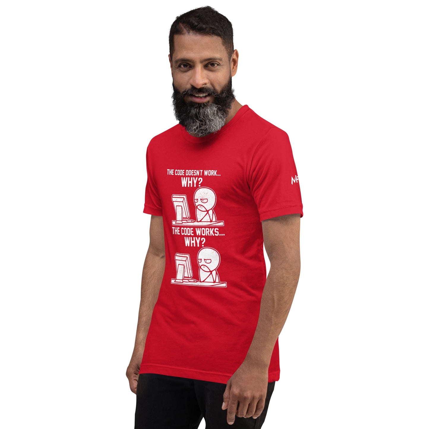 The Code doesn't work why - Unisex t-shirt ( Back Print ) by DarkByteGear