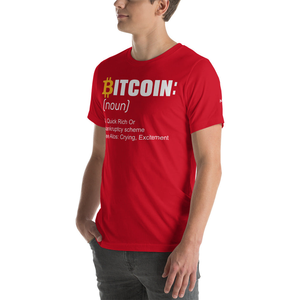 Bitcoin definition ( Yellow Cap B ) - Unisex t-shirt by DarkByteGear