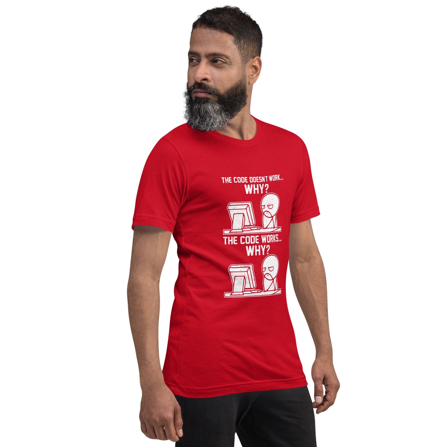 The Code doesn't work why - Unisex t-shirt ( Back Print ) by DarkByteGear