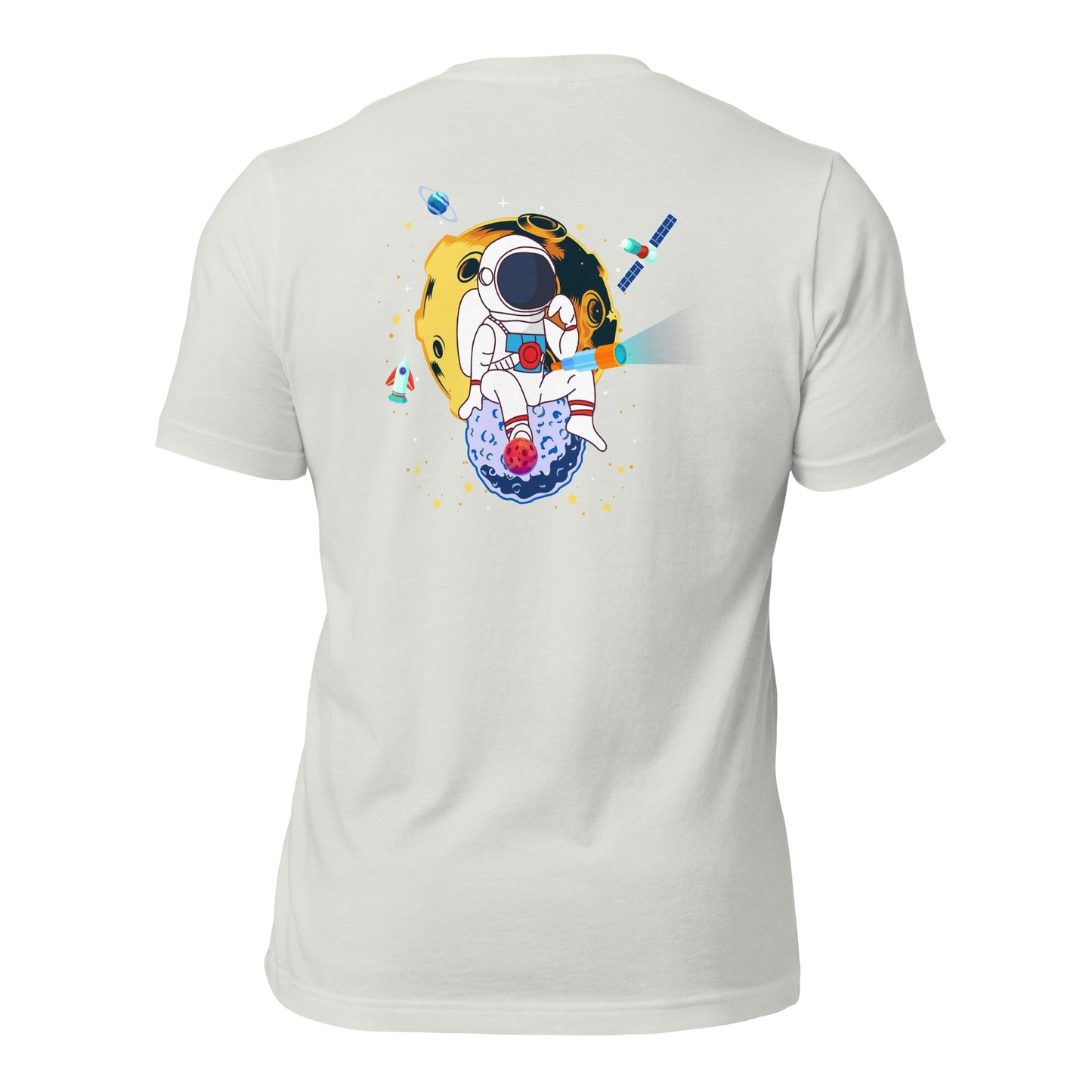 Astranaut catching stars - Unisex t-shirt ( Back Print ) by DarkByteGear