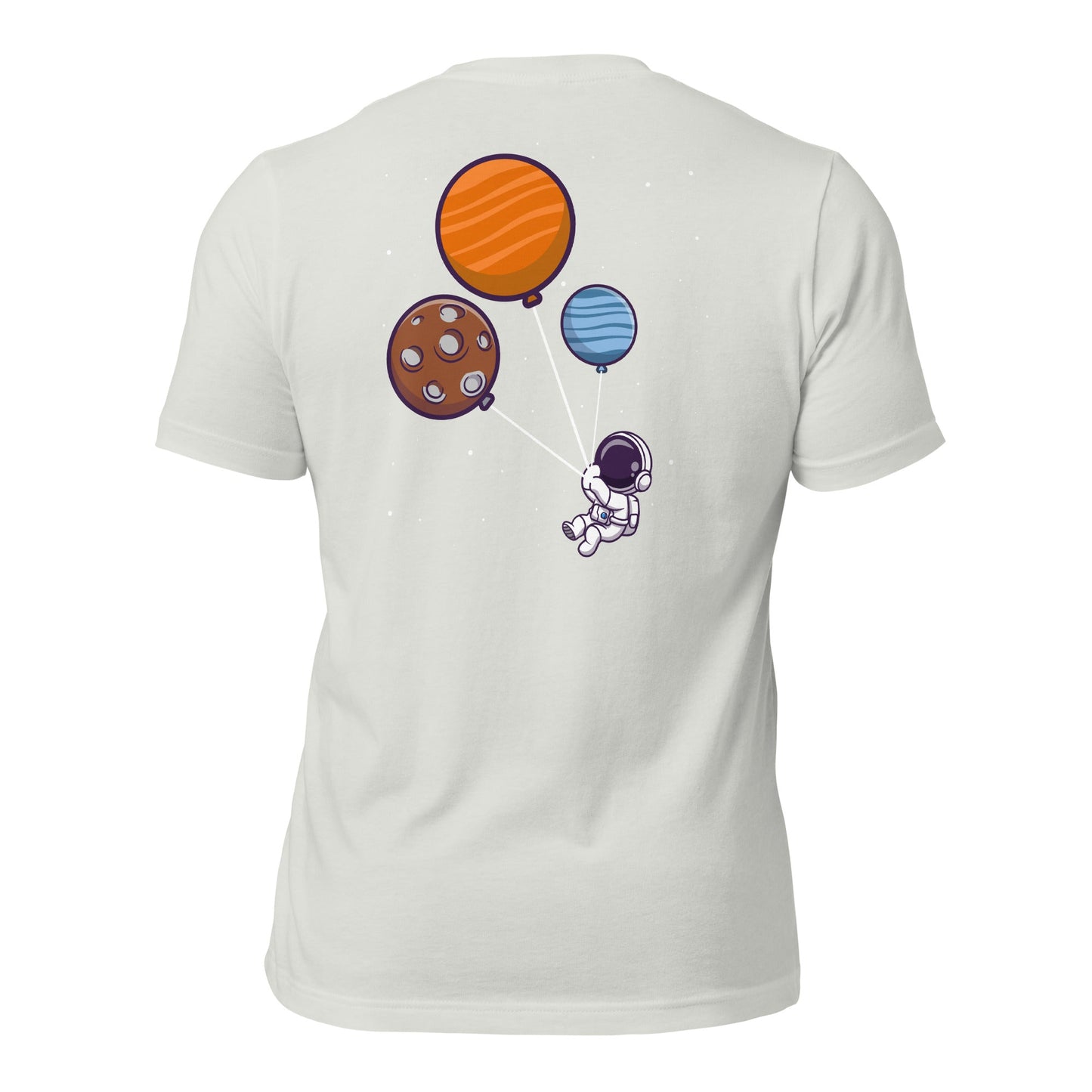 Astronaut with Balloons in Space - Unisex t-shirt ( Back Print ) by DarkByteGear