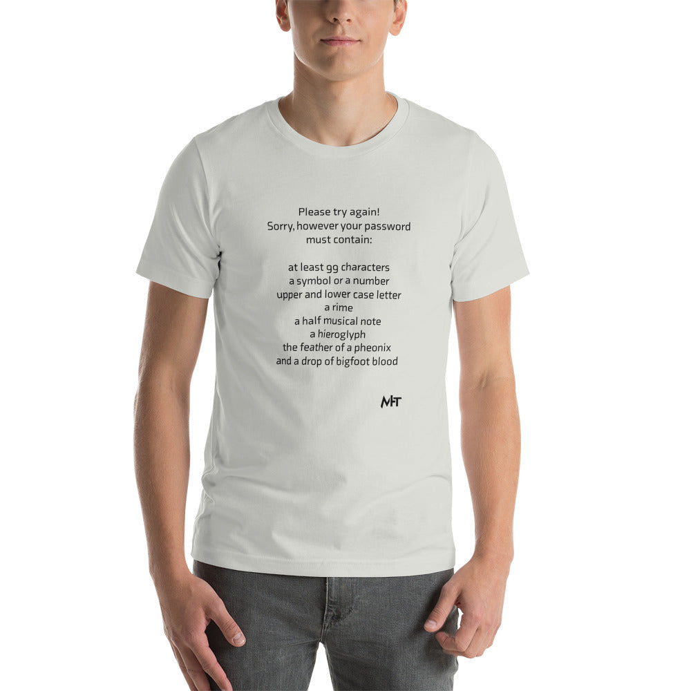 Sorry, however your password must contain - Short-Sleeve Unisex T-Shirt by DarkByteGear