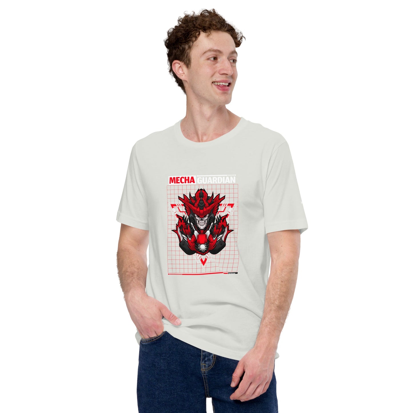 Red Mecha Guardian - Unisex t-shirt by DarkByteGear