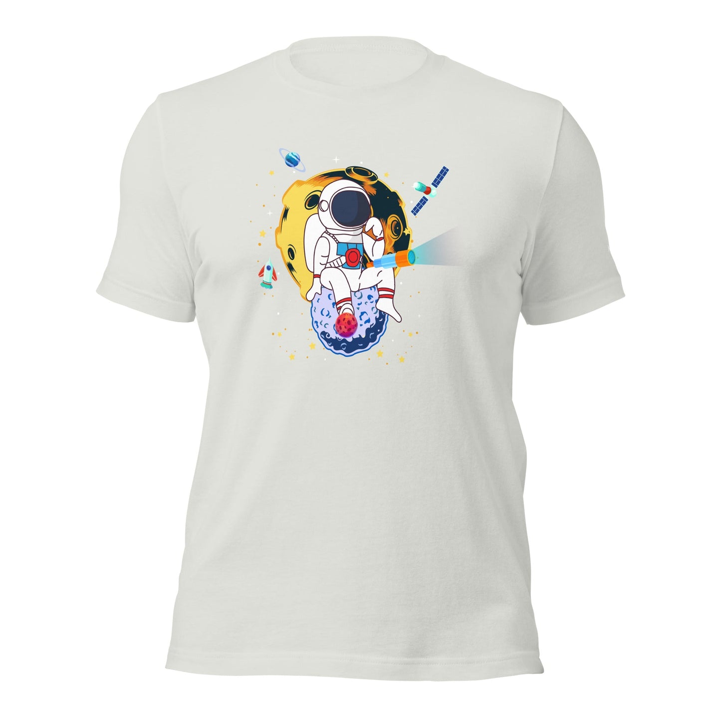 Astranaut catching stars - Unisex t-shirt by DarkByteGear