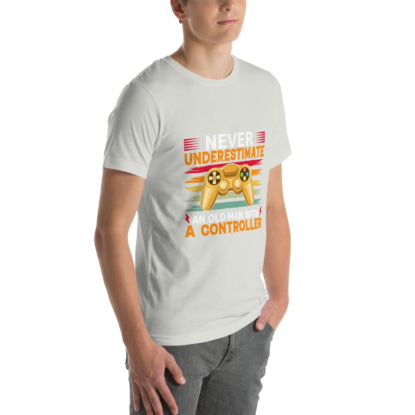 Never Underestimate an old man with a controller - Unisex t-shirt by DarkByteGear