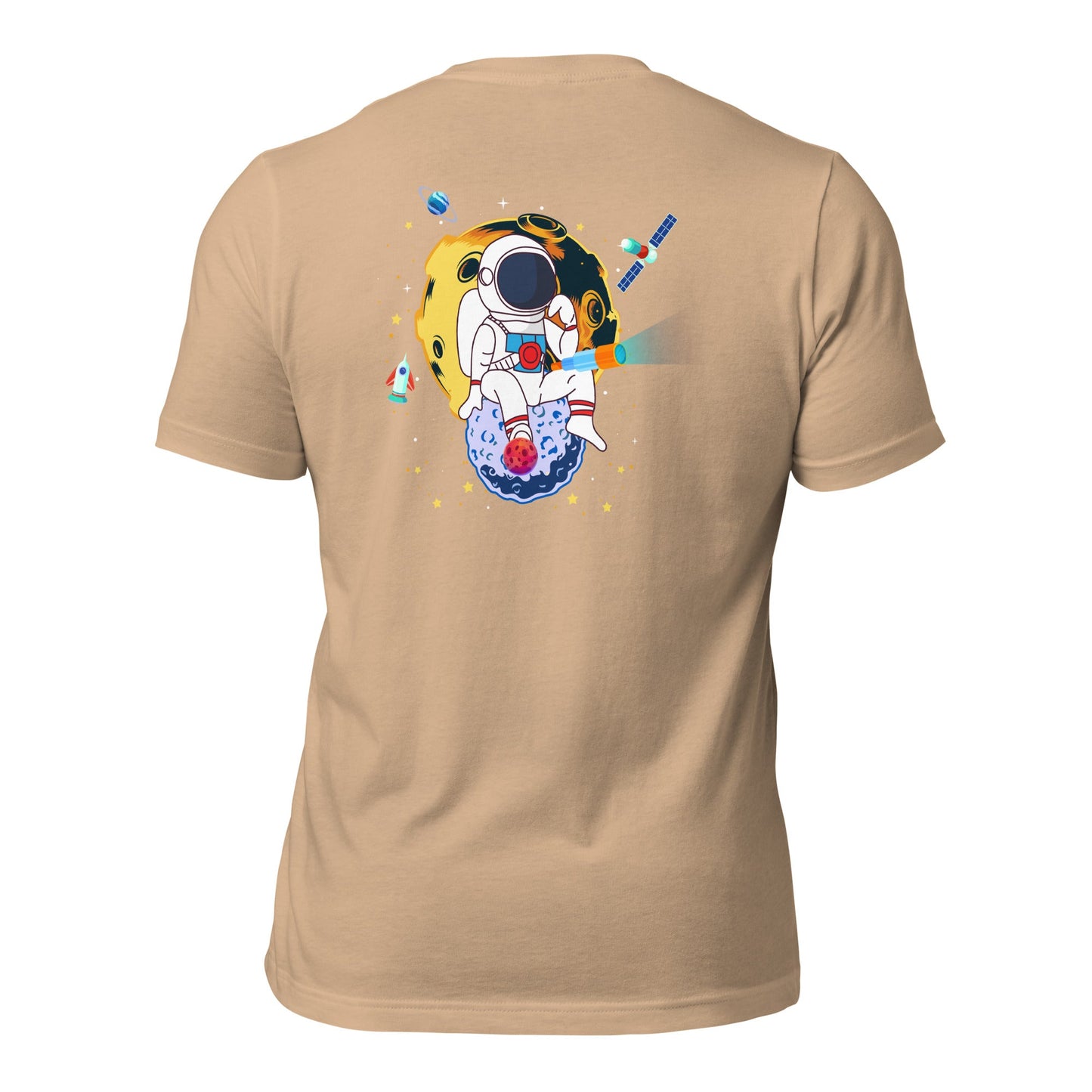 Astranaut catching stars - Unisex t-shirt ( Back Print ) by DarkByteGear