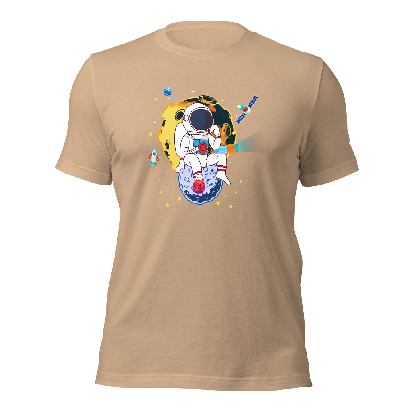 Astranaut catching stars - Unisex t-shirt by DarkByteGear