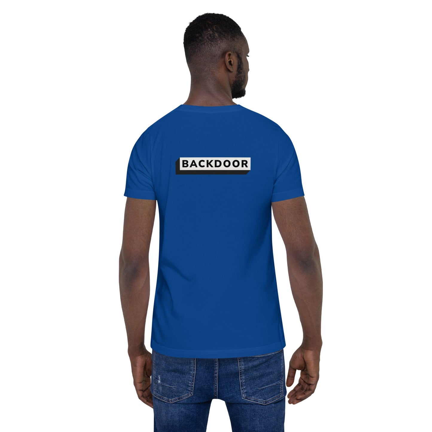Backdoor - Unisex t-shirt (back print) by DarkByteGear
