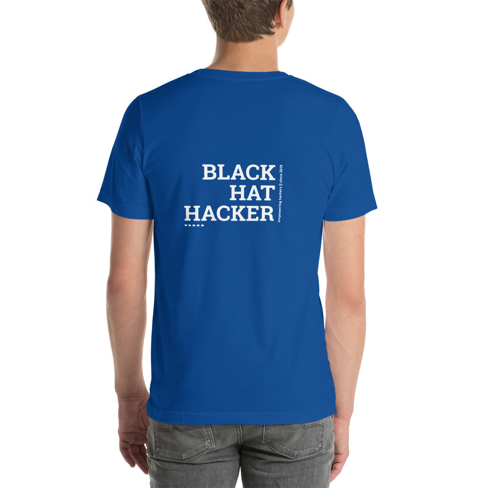 Black Hat Hacker V8 Unisex t-shirt by DarkByteGear