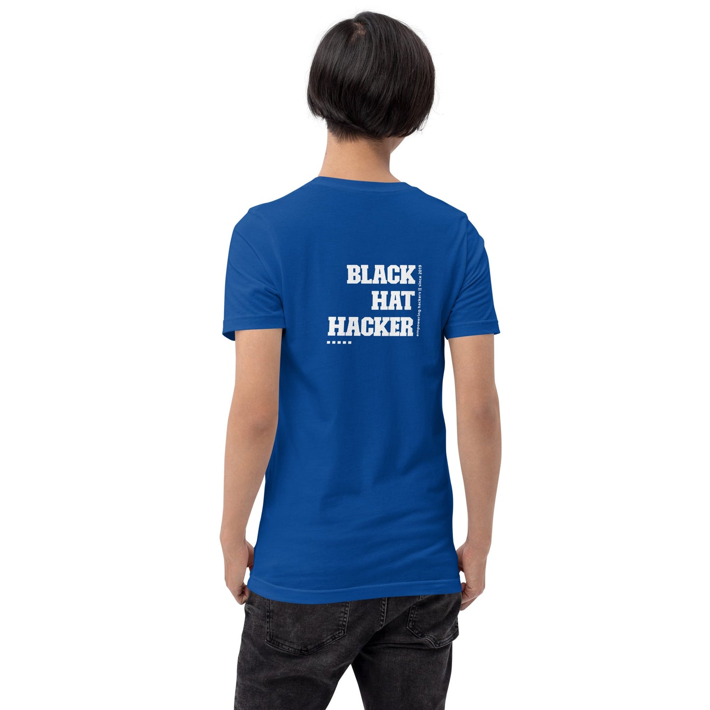 Black Hat Hacker V4 Unisex t-shirt ( Back Print ) by DarkByteGear