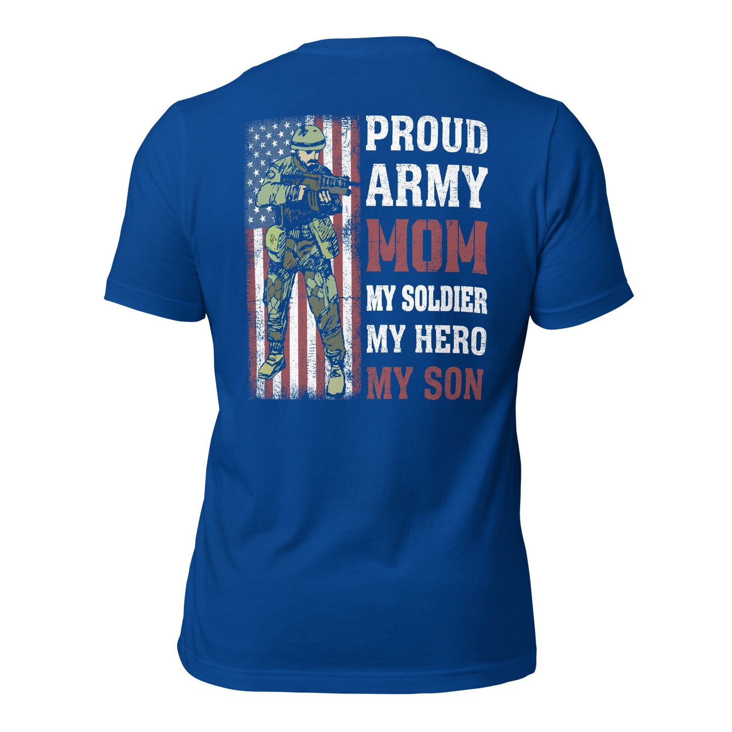 Proud Army Mom - Unisex t-shirt (back print) by DarkByteGear