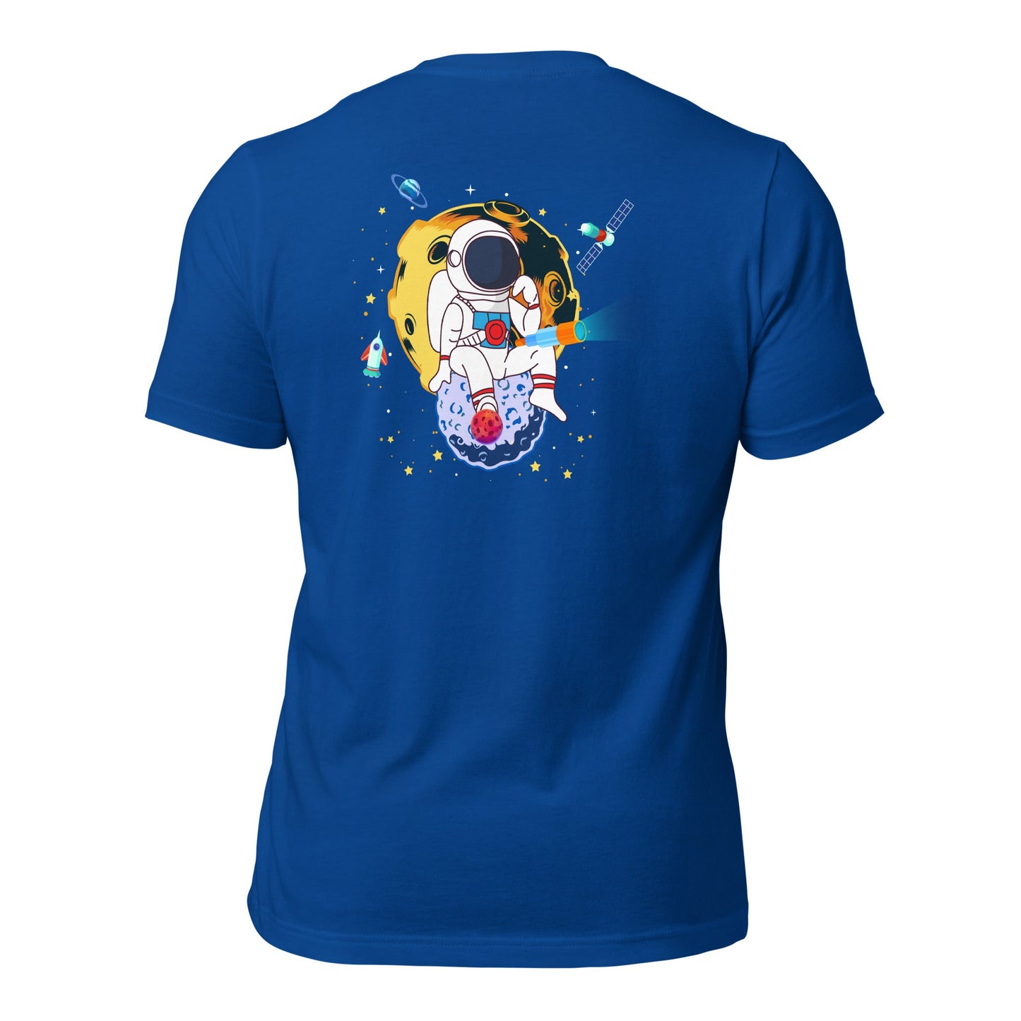 Astranaut catching stars - Unisex t-shirt ( Back Print ) by DarkByteGear