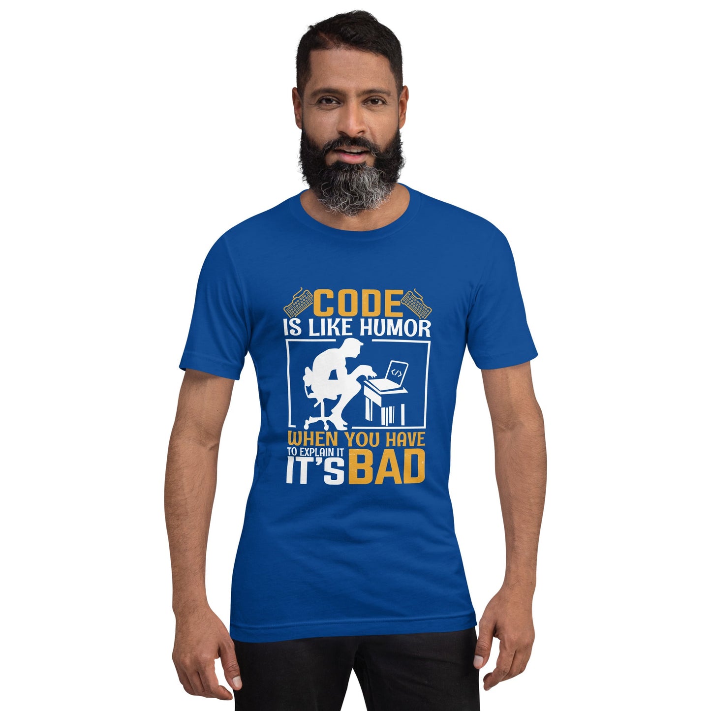 Code is like Humor, When you have to explain it, it is bad Unisex t-shirt by DarkByteGear