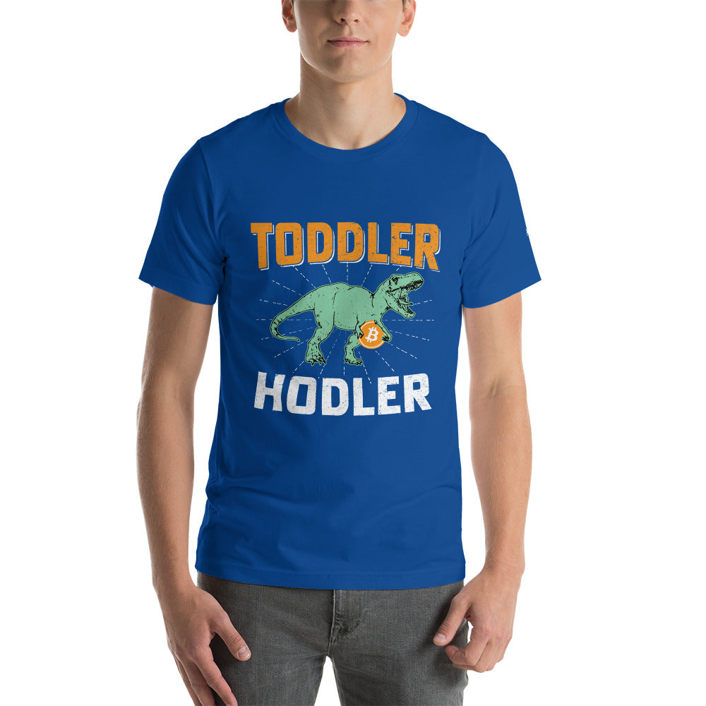 Toddler Bitcoin T-rex Holder - Unisex t-shirt by DarkByteGear