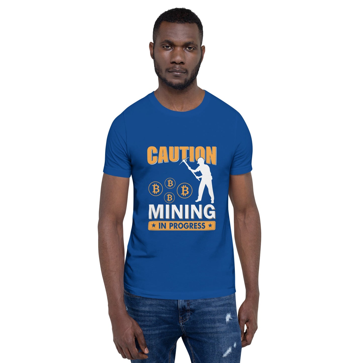 Caution Bitcoin Mining in Progress - Unisex t-shirt by DarkByteGear