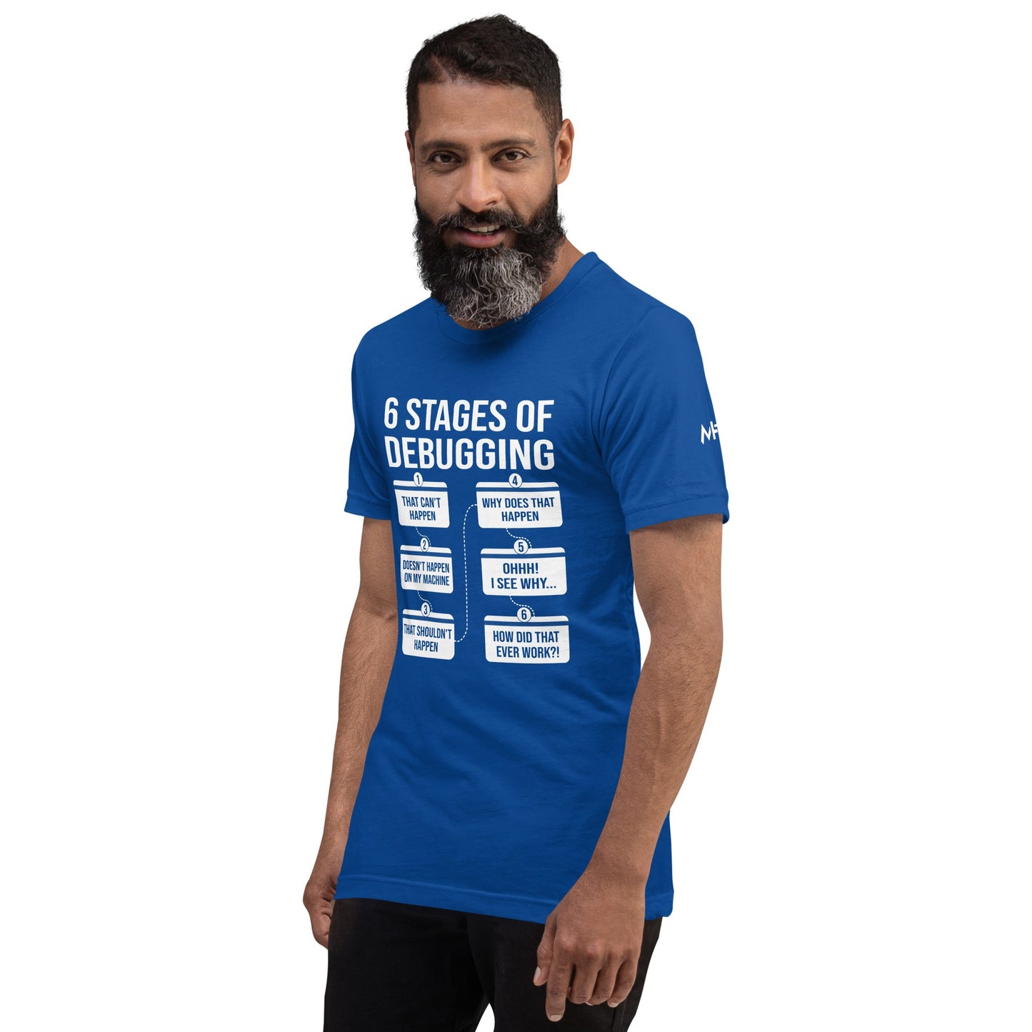 6 Stages of Debugging - Unisex t-shirt by DarkByteGear