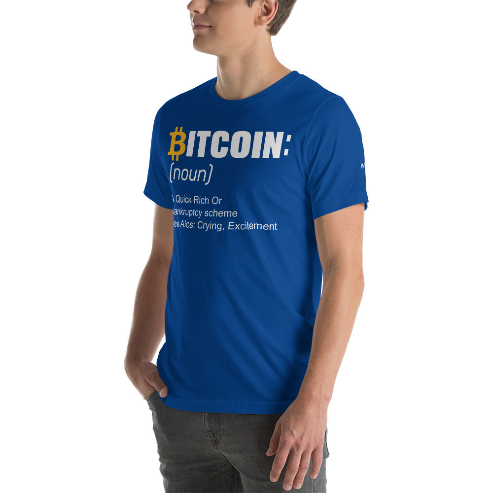 Bitcoin definition ( Yellow Cap B ) - Unisex t-shirt by DarkByteGear