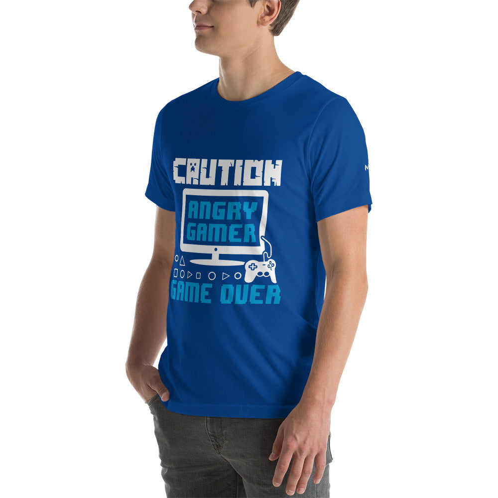 Caution! Angry Gamer Unisex t-shirt by DarkByteGear