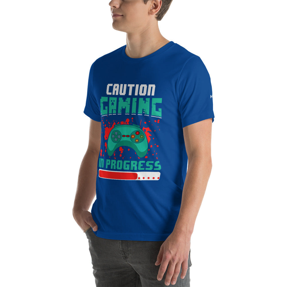 Caution! Gaming In Process Unisex t-shirt by DarkByteGear
