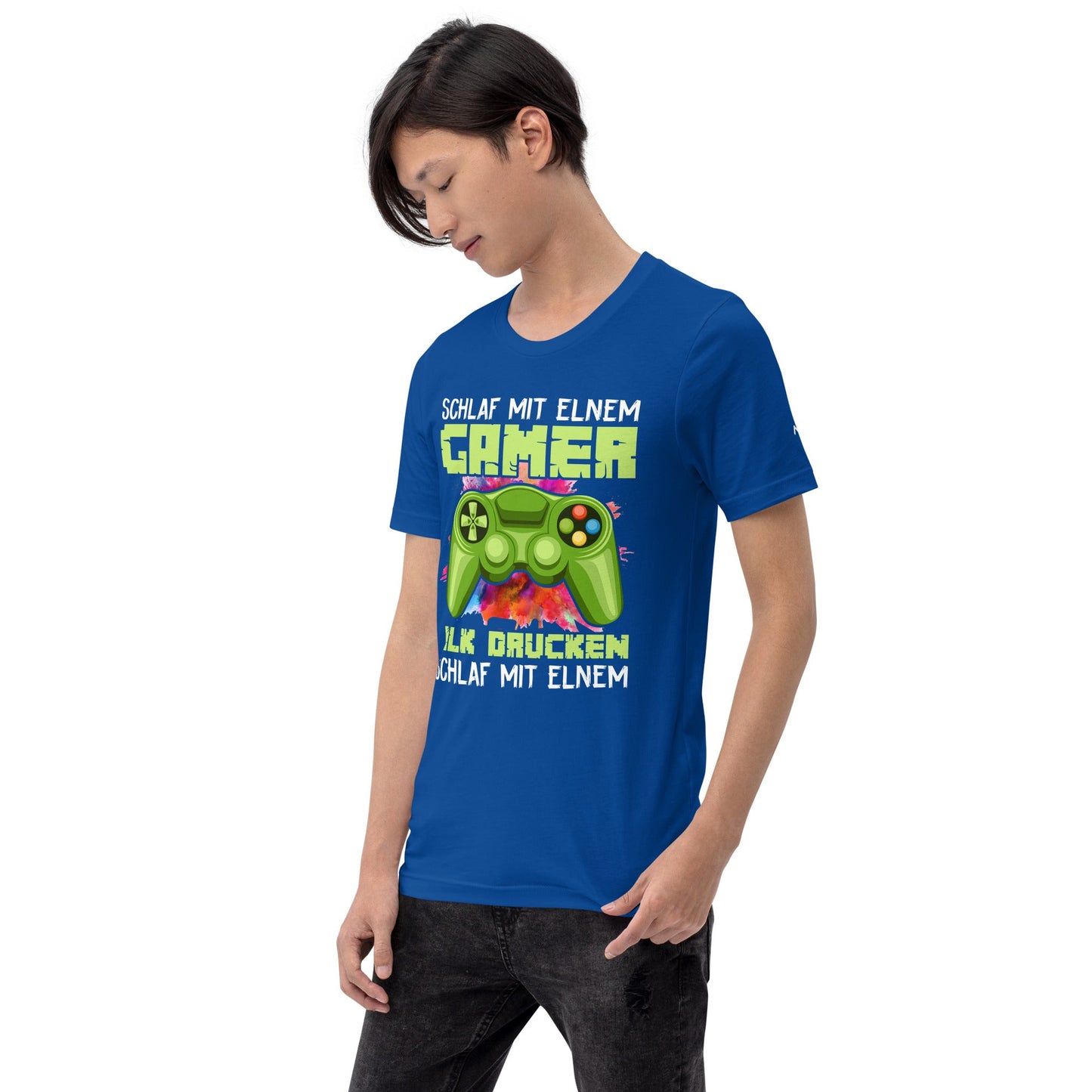 Schlaf Mit Elnem Gamer Drucken - Unisex t-shirt by DarkByteGear