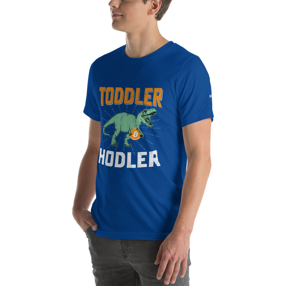 Toddler Bitcoin T-rex Holder - Unisex t-shirt by DarkByteGear