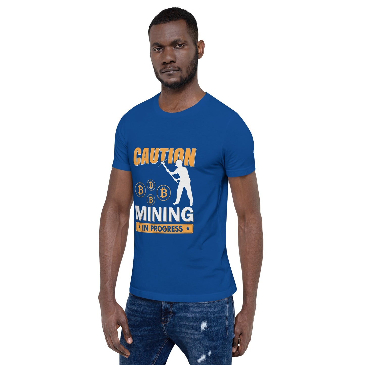 Caution Bitcoin Mining in Progress - Unisex t-shirt by DarkByteGear