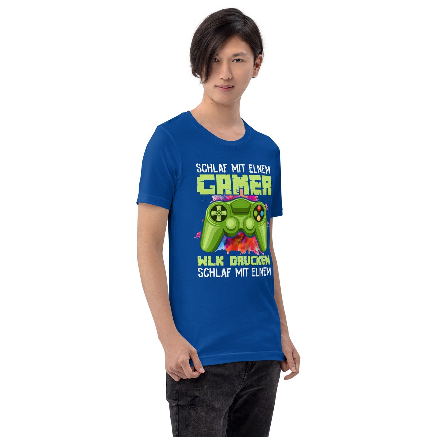 Schlaf Mit Elnem Gamer Drucken - Unisex t-shirt by DarkByteGear