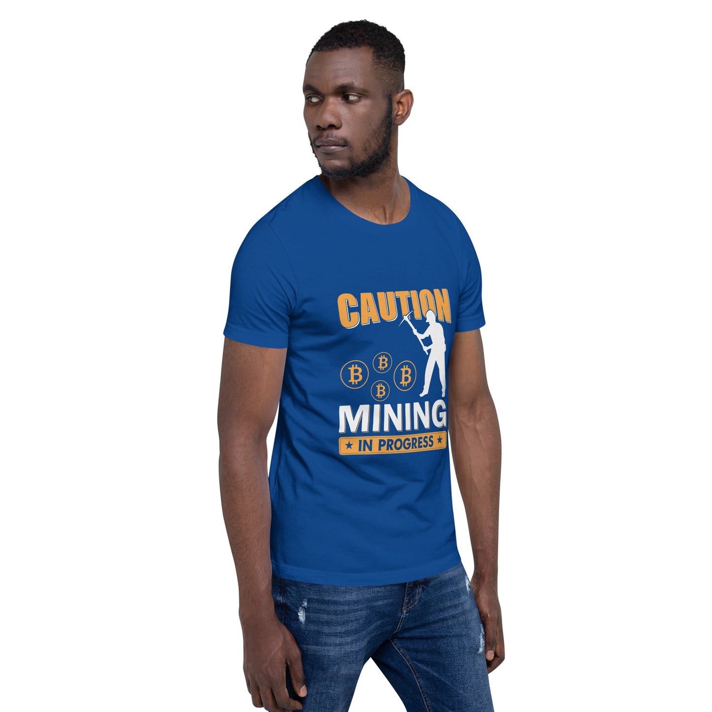 Caution Bitcoin Mining in Progress - Unisex t-shirt by DarkByteGear