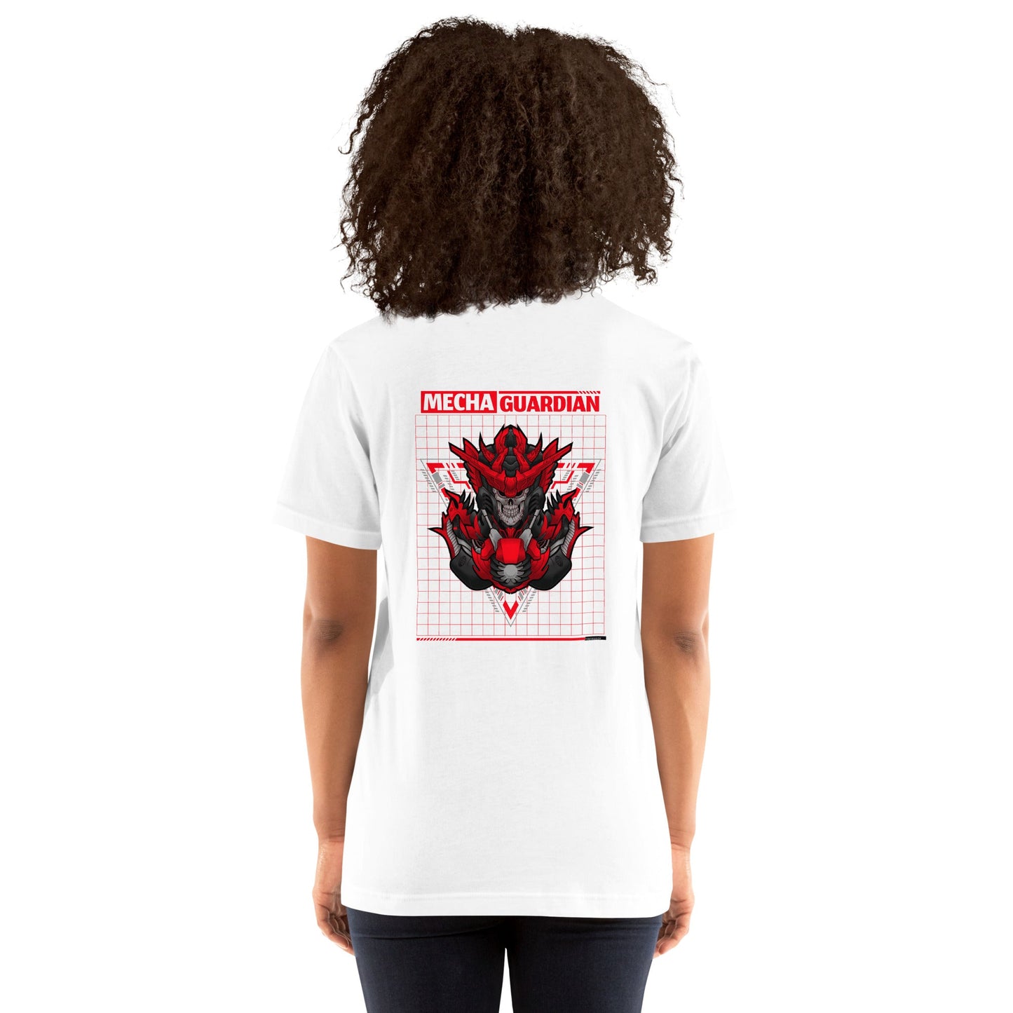 Red Mecha Guardian - Unisex t-shirt ( Back Print ) by DarkByteGear