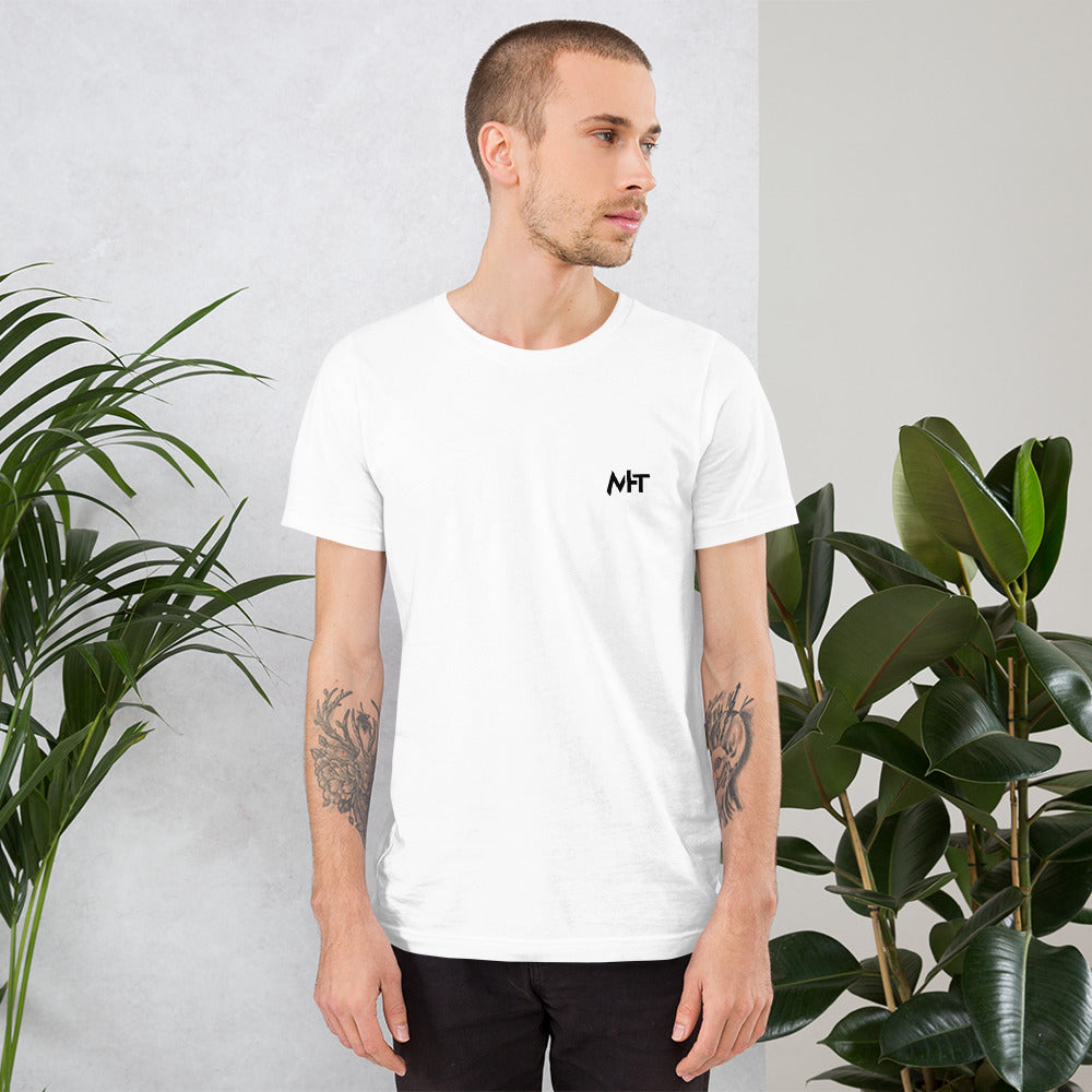 White Hat Hacker - Short-Sleeve Unisex T-Shirt (back print) by DarkByteGear