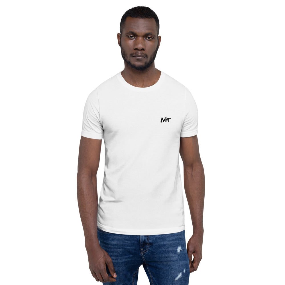 Hack this - Short-Sleeve Unisex T-Shirt (back print) by DarkByteGear