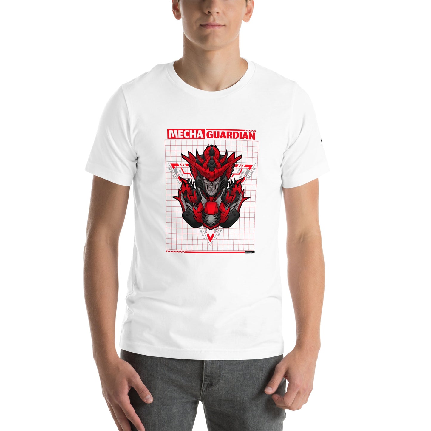 Red Mecha Guardian - Unisex t-shirt by DarkByteGear