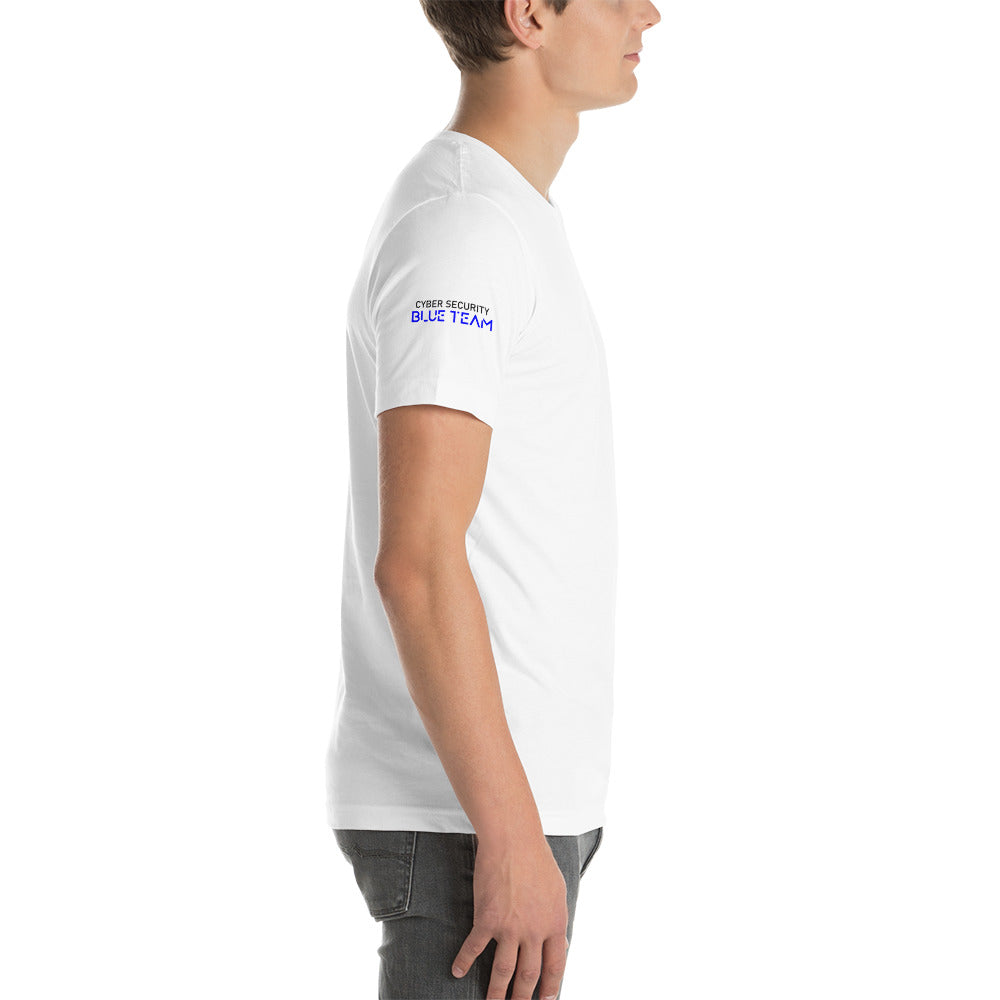 Cybersecurity Blue Team v4 - Short-sleeve unisex t-shirt (back print) by DarkByteGear