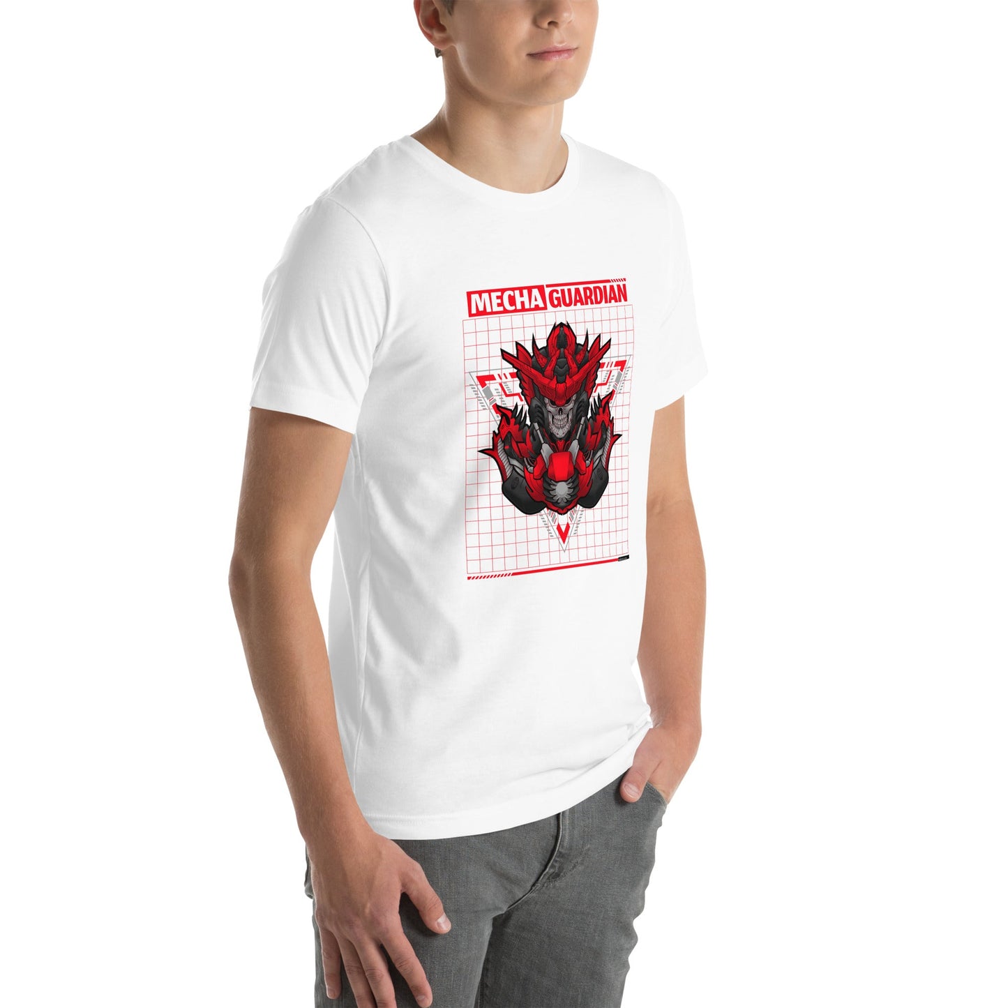 Red Mecha Guardian - Unisex t-shirt by DarkByteGear