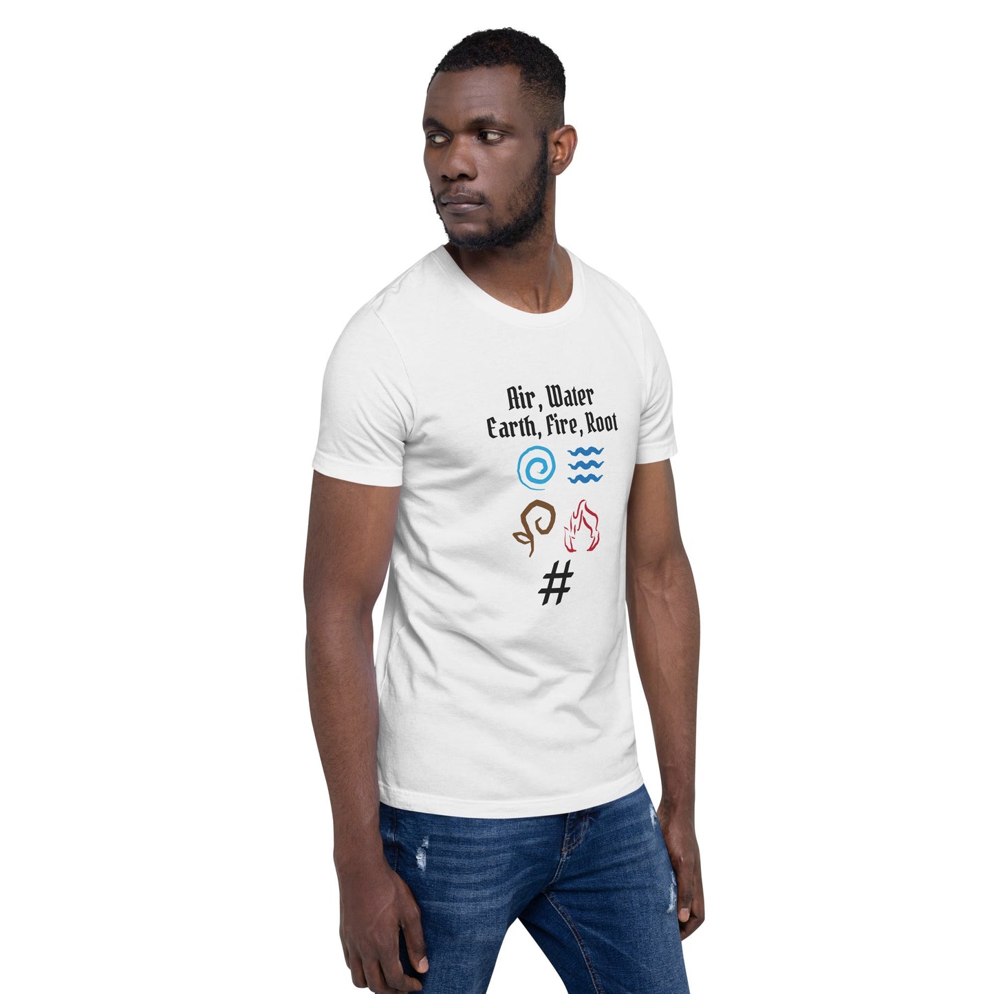Air, Water, Earth, Fire, Root - Unisex t-shirt by DarkByteGear