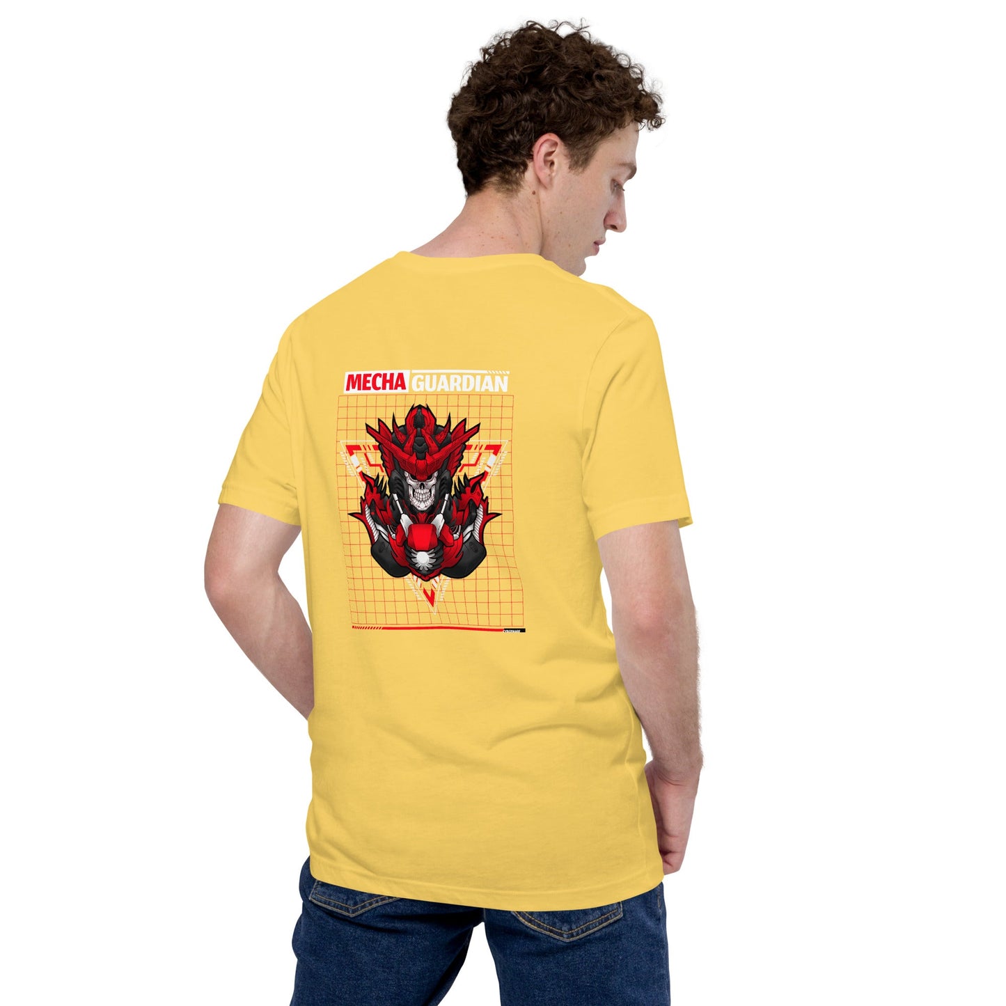 Red Mecha Guardian - Unisex t-shirt ( Back Print ) by DarkByteGear