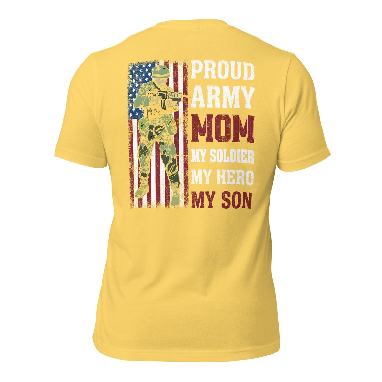Proud Army Mom - Unisex t-shirt (back print) by DarkByteGear
