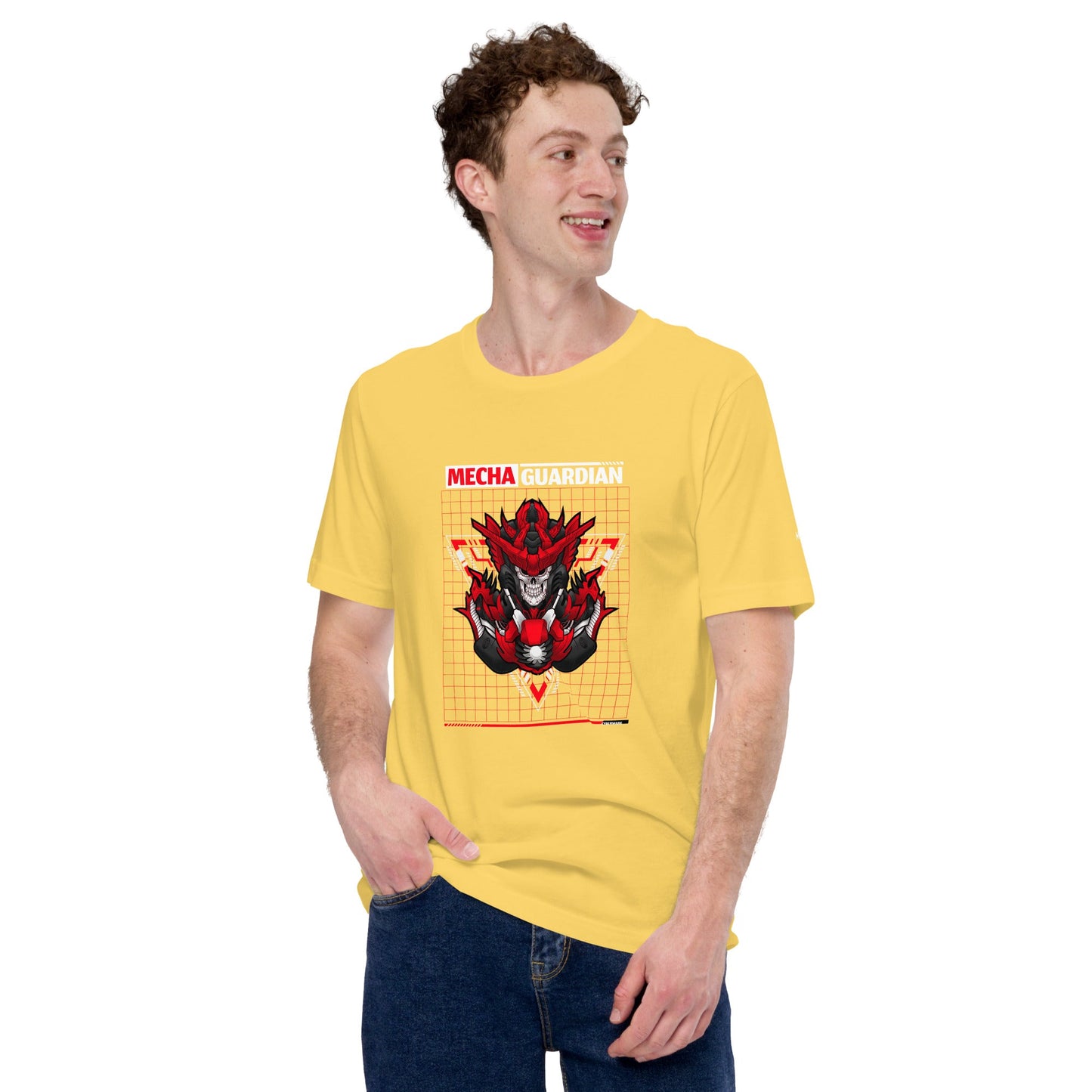 Red Mecha Guardian - Unisex t-shirt by DarkByteGear