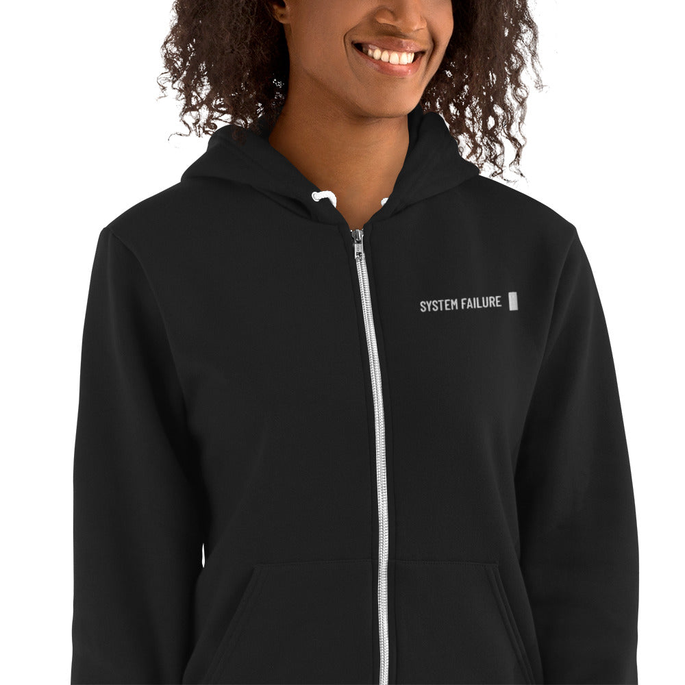 System failure - Hoodie sweater (white text) by DarkByteGear