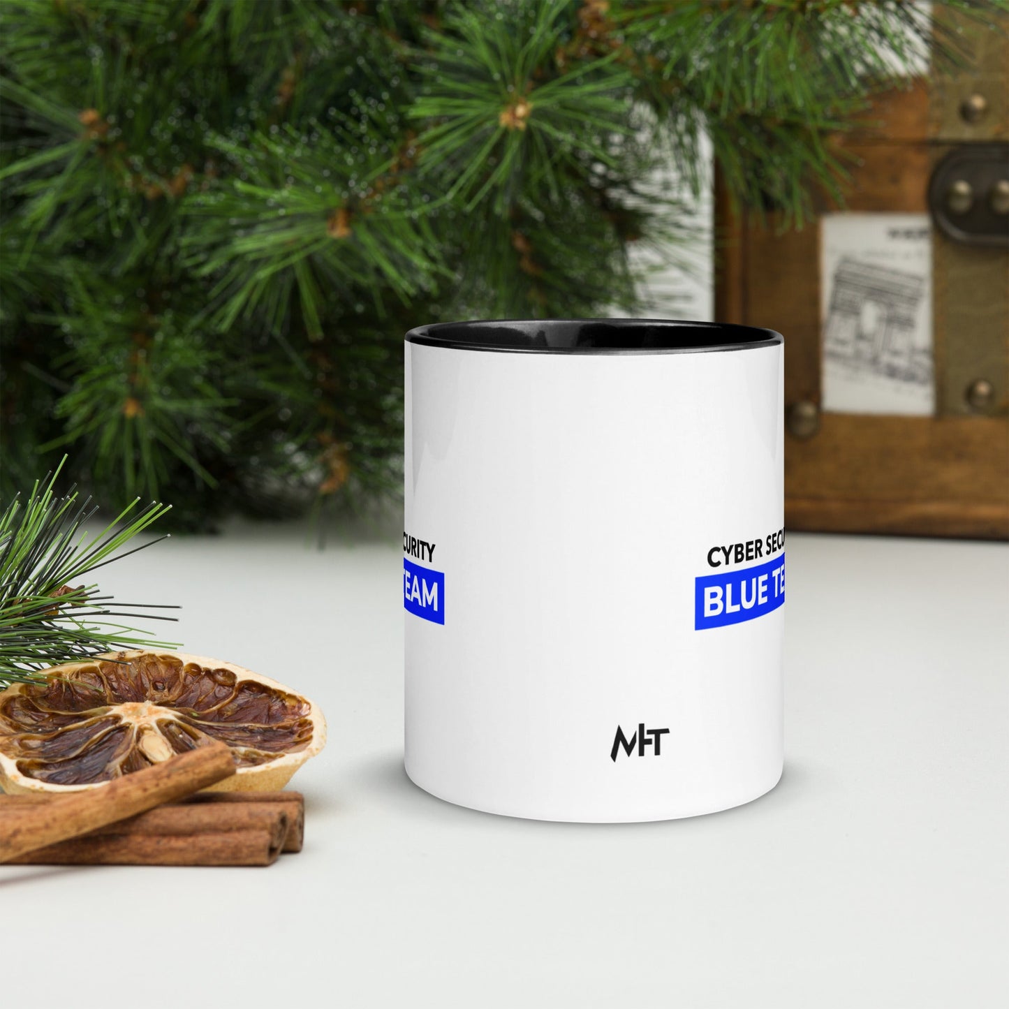 Cyber Security Blue Team V11 - Mug with Color Inside by DarkByteGear