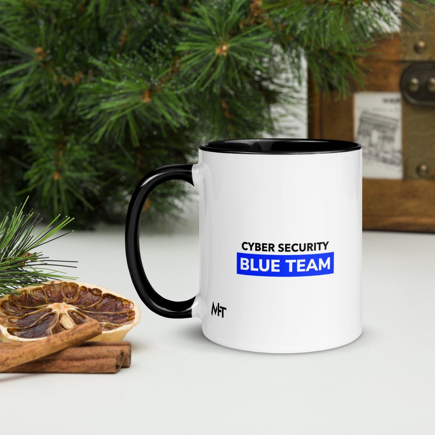 Cyber Security Blue Team V11 - Mug with Color Inside by DarkByteGear